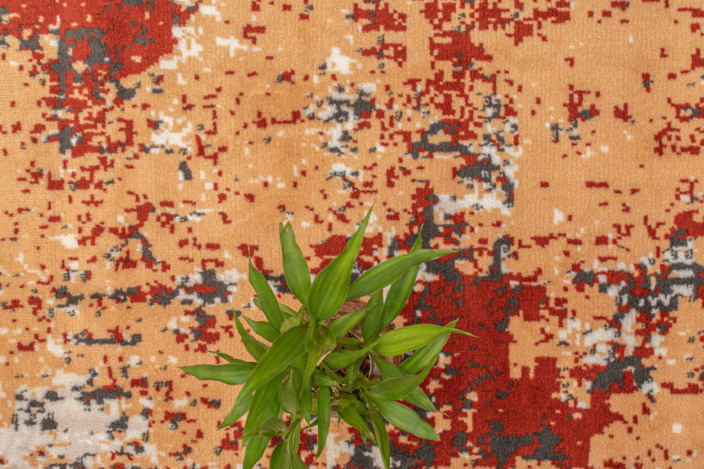 Distressed Vintage Faded - 3'6"X5'6" Beige, Abstract Area Rug - 502
