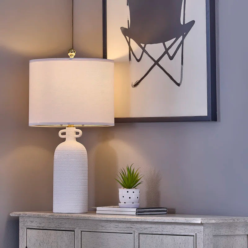 24'' White Ceramic Table Lamp (Set of 2)