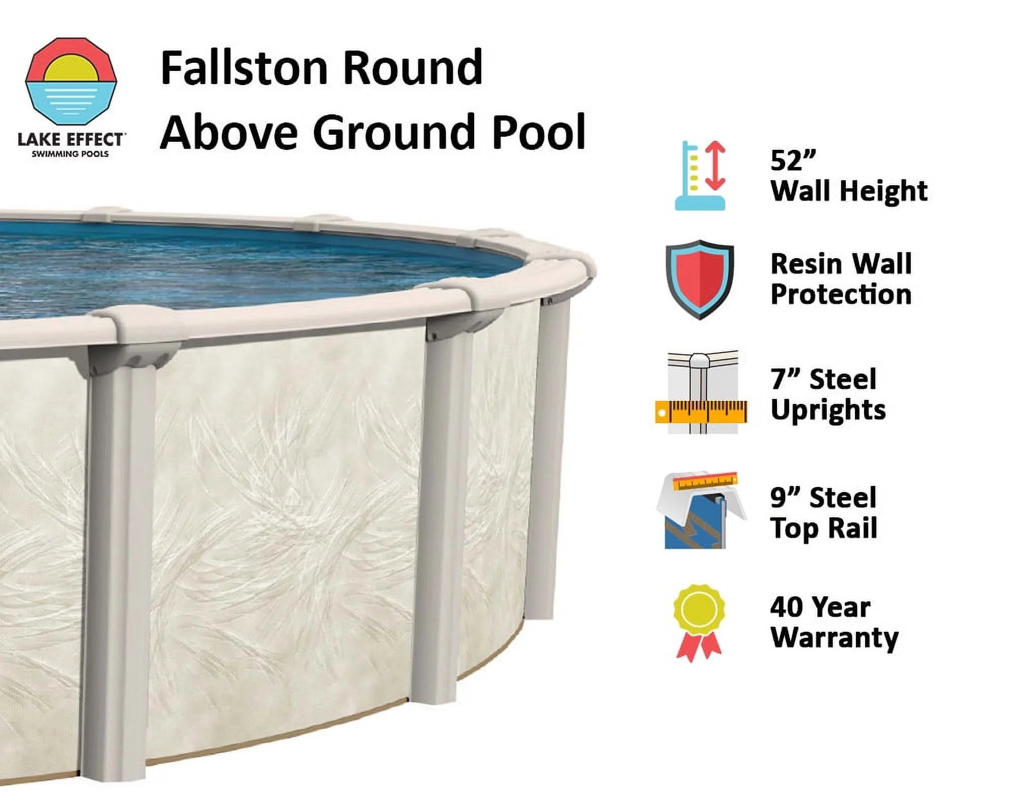 Fallston 21' round 52" Wall Above-Ground Swimming Pool, Full Start-Up Kit