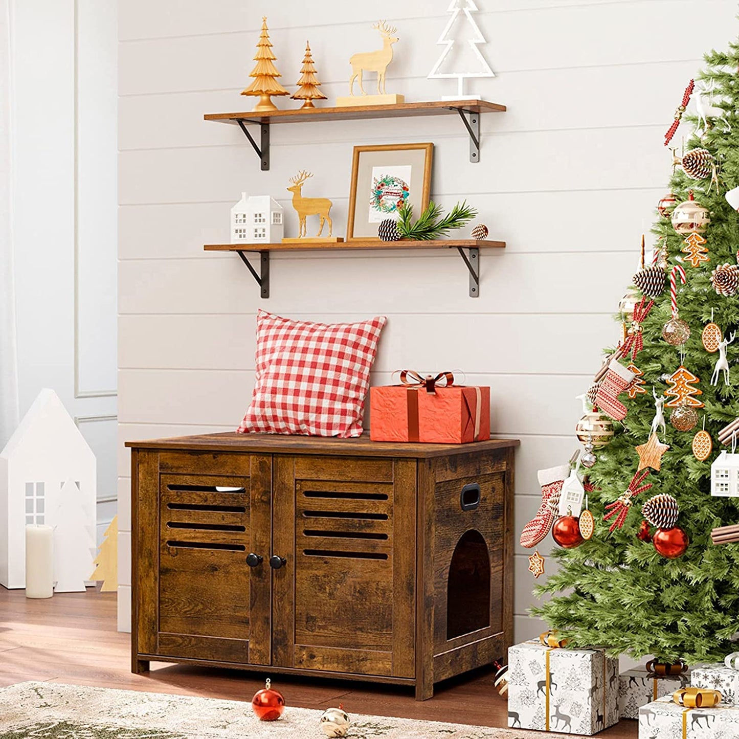 Long Wall Shelves 31.5 Inch Wall Mounted Shelves 2 Pack Easy-To-Instal