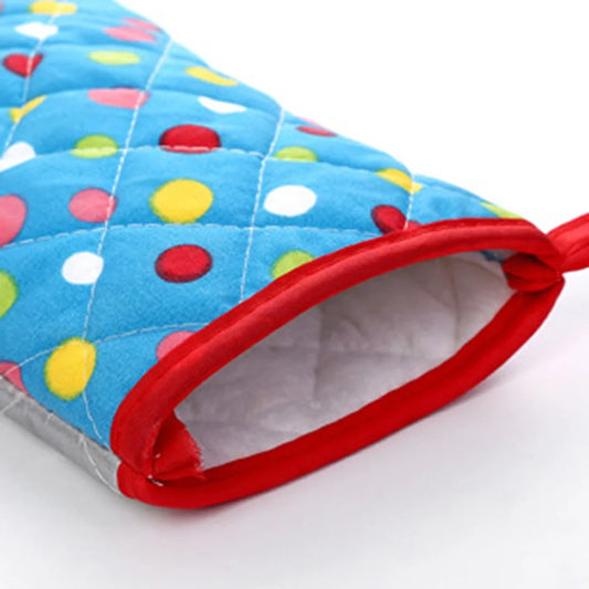 Mittens for Cooking Limited Time Offers, Kitchen Utensils Set Heat Insulation Anti-Scalding High Temperature Resistant Microwave Oven Gloves Blue (Big Dots) Closeout Clearance Sale