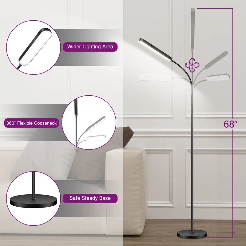 Dwayne 68.5'' Dimmable LED Task/Reading Floor Lamp with Remote & Touch Control
