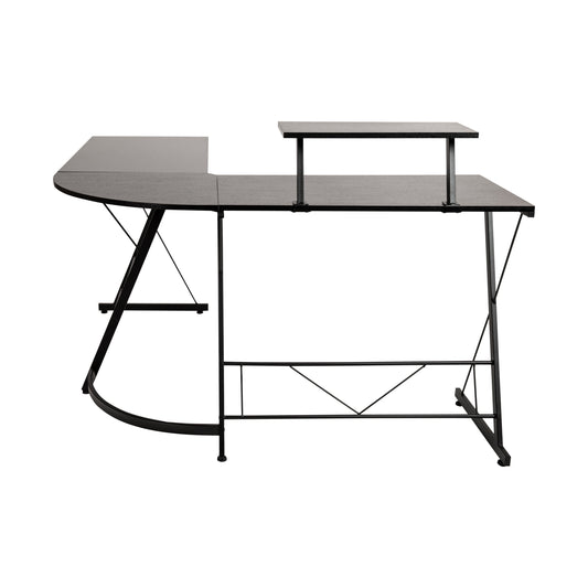 L-Shaped Computer Black Desk, Gaming Desk, Home Office Desk, Black Frame