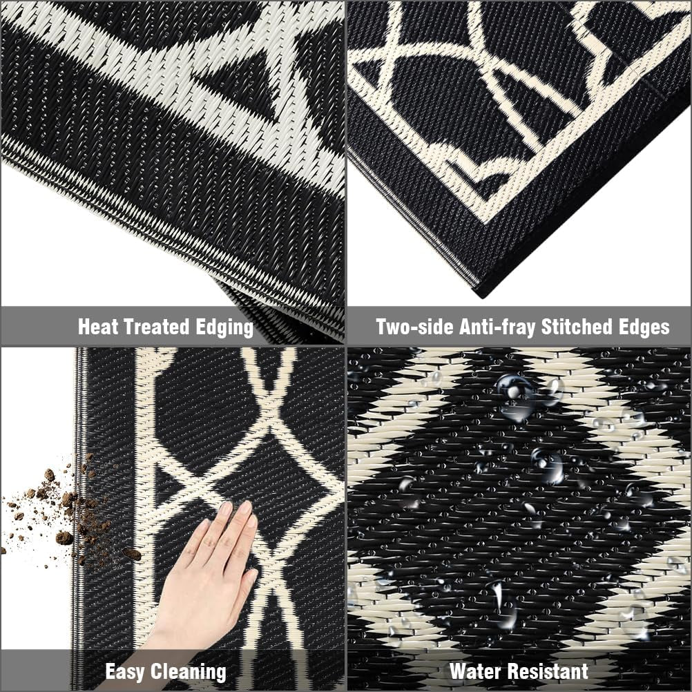 Outdoor Rugs Reversible Mats - 5'X8' for Patios Clearance Plastic Straw Waterpro