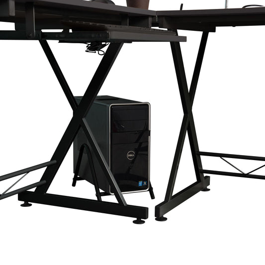 L-Shaped Computer Desk 50" Office PC Desk Gaming Table Home Furniture Glass Top