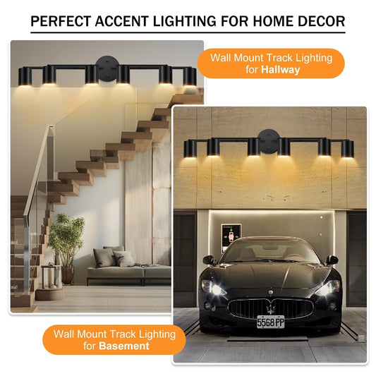 Black Track Lighting Kitchen, 6 Light Track Lighting Fixtures Ceiling Kit, 6 ...