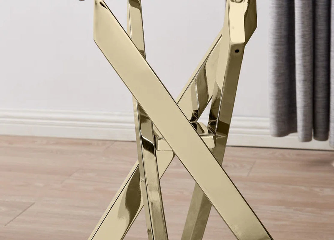 Lenworth Modern Sleek Design Metal and Glass Console Table