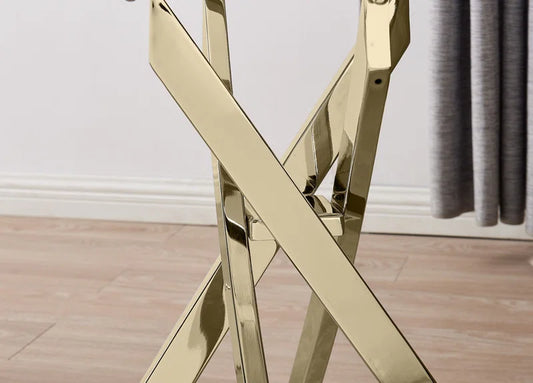 Lenworth Modern Sleek Design Metal and Glass Console Table