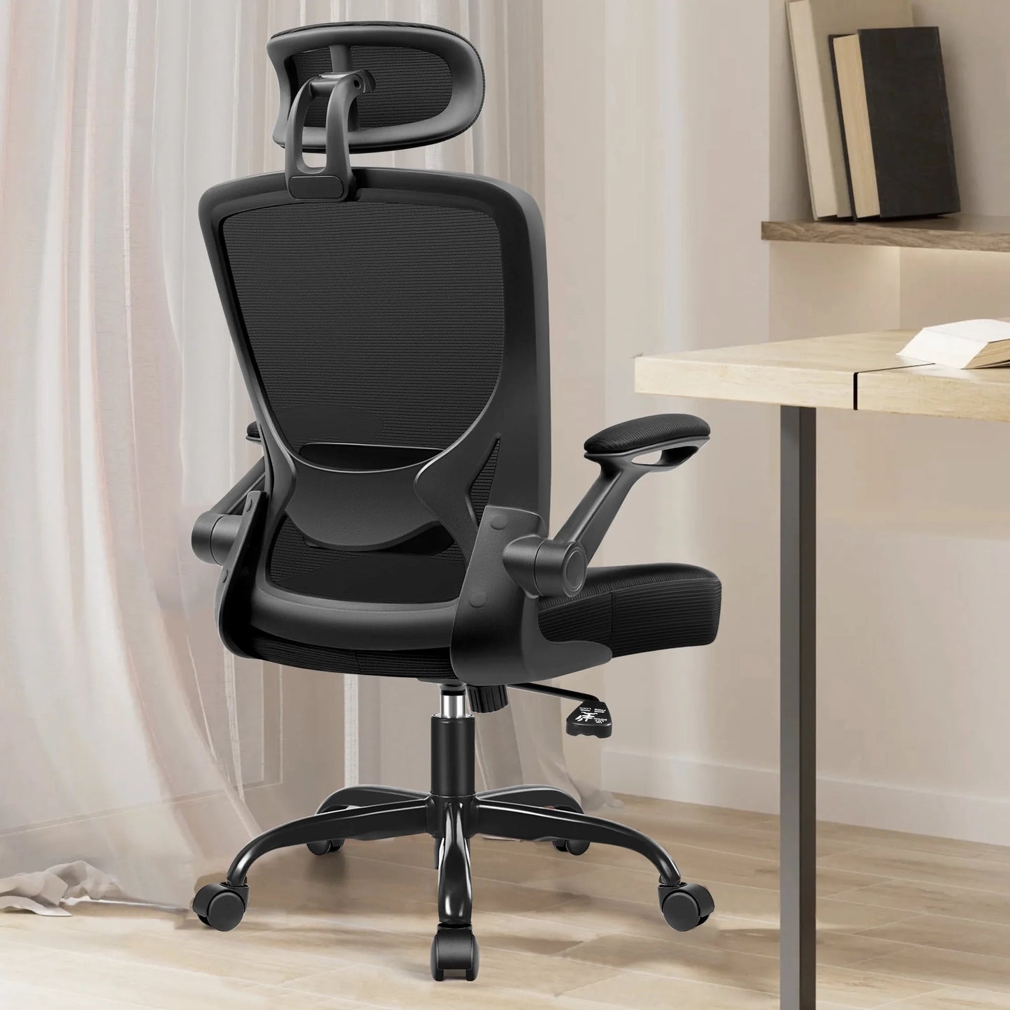 Office Chair Ergonomic Desk Chair, High Back Gaming Chair, Big and Tall Reclining Comfy Home Office Chair Lumbar Support Breathable Mesh Computer Chair Adjustable Armrests 400LBS (Black)