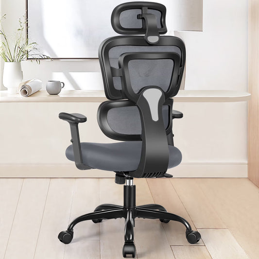 Ergonomic Office Chair Desk Chair High Back Computer Chair with Lumbar Support, High-Sponge Cushion Home Office Chair, 300Lbs, Dark Gray