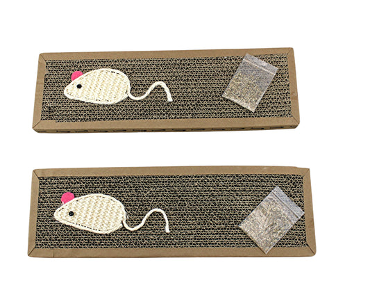 2 Pack Cat Scratching Pads with Catnip Corrugated Cardboard Scratch Board