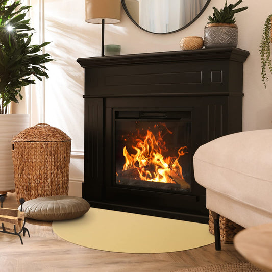 FLASLD Fireproof Fireplace Mat 32×60Inch Half round Hearth Rug Protects Floors