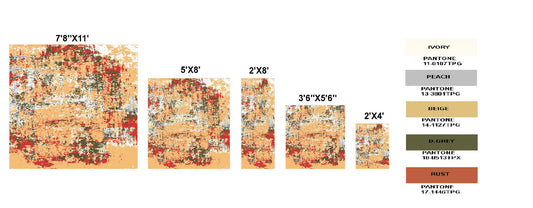 Distressed Vintage Faded - 3'6"X5'6" Beige, Abstract Area Rug - 502