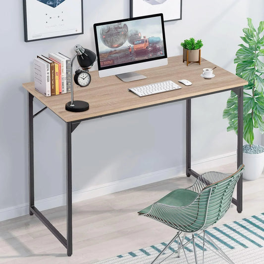 39 Inch Computer Desk,Sturdy Laptop Table for Home Office for Adults, Nature