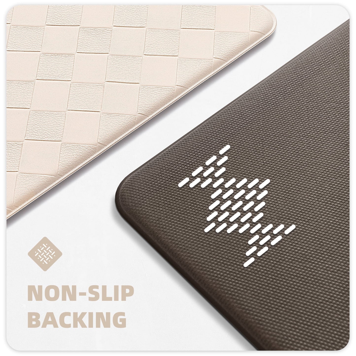 Kitchen Mat Cushioned anti Fatigue Kitchen Rugs Waterproof Non-Slip Comfort Standing Mat for Kitchen, Floor, Office, Sink, Wheat, 17" X 47"