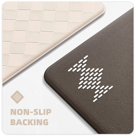 Kitchen Mat Cushioned anti Fatigue Kitchen Rugs Waterproof Non-Slip Comfort Standing Mat for Kitchen, Floor, Office, Sink, Wheat, 17" X 47"