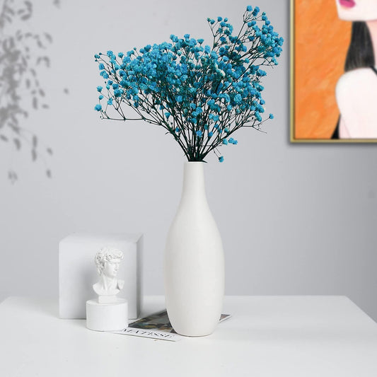 Ceramic Vase Set of 2, Small Flower Vases, White Frosted Matte Surface Vases for Rustic Home Decor