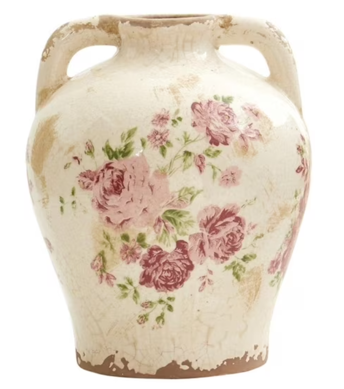 Ceramic Floral Print Vase
