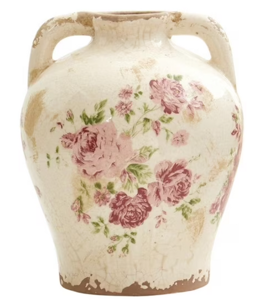 Ceramic Floral Print Vase