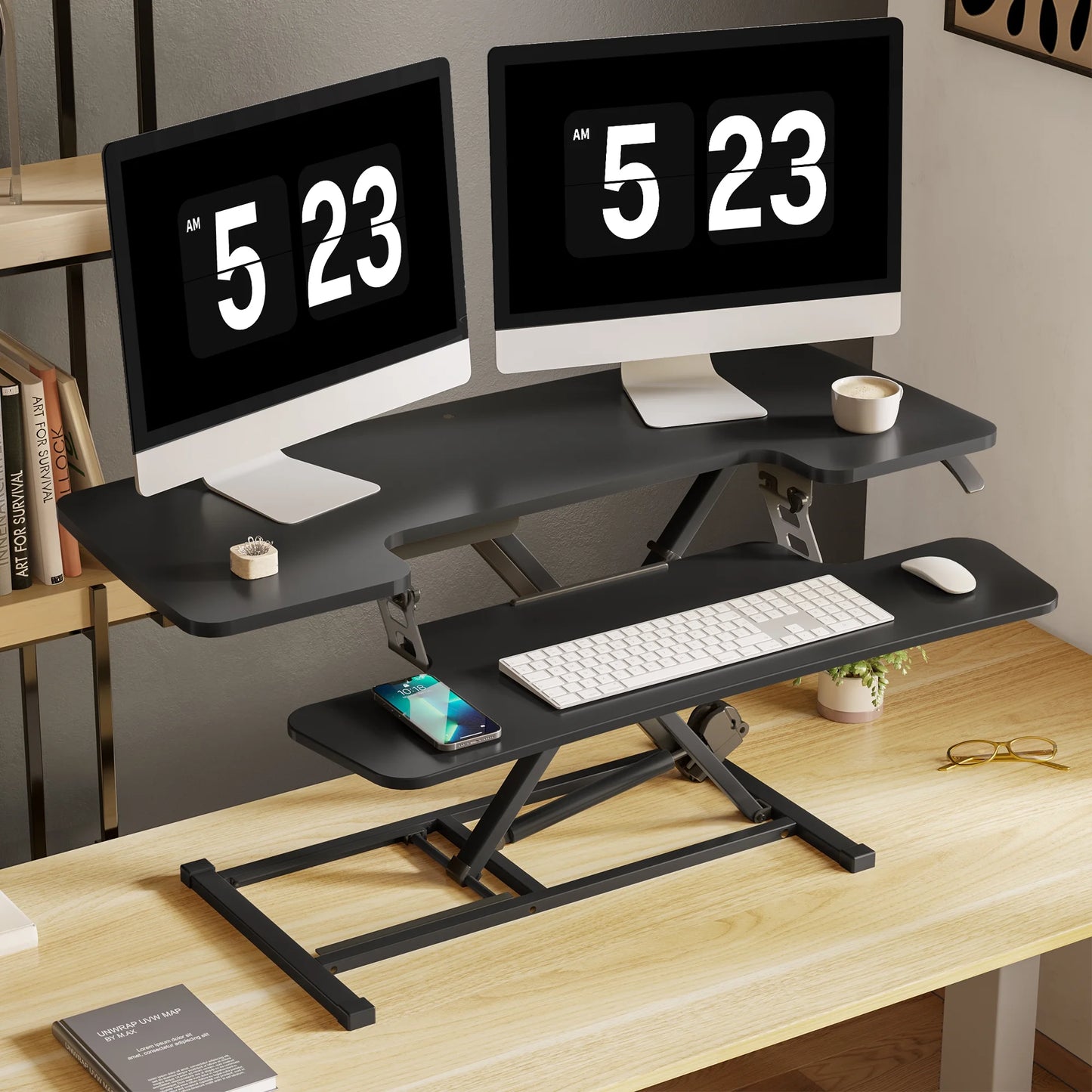 Standing Office Desk Converter, Black, 40 Inch