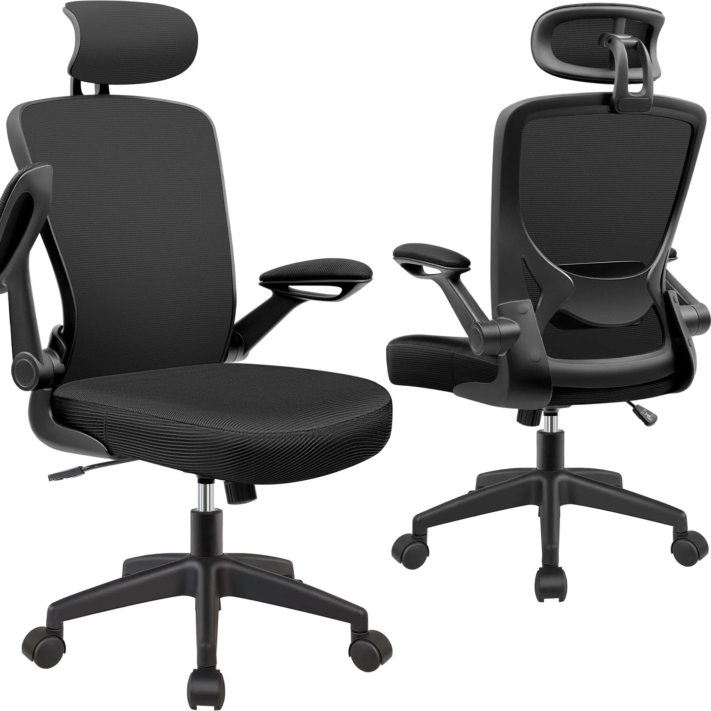 Office Chair Ergonomic Desk Chair, High Back Gaming Chair, Big and Tall Reclining Comfy Home Office Chair Lumbar Support Breathable Mesh Computer Chair Adjustable Armrests 400LBS (Black)