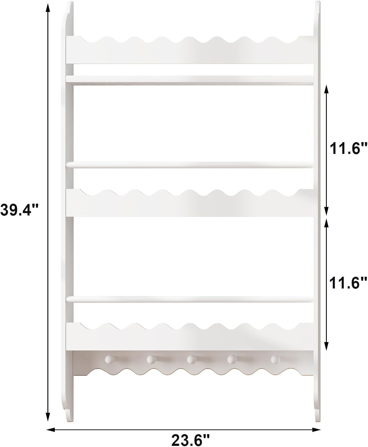 Kids Bookshelf, Wall Mounted 3-Tier Book Shelf, Kids Bookshelf and Toy Storage F