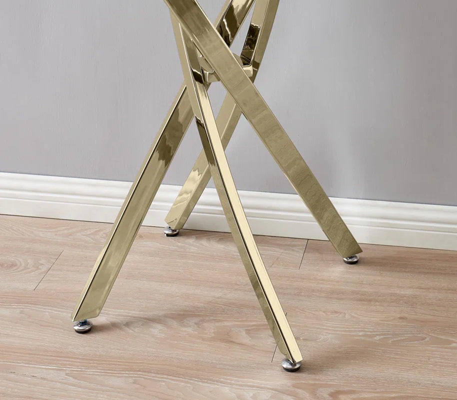 Lenworth Modern Sleek Design Metal and Glass Console Table