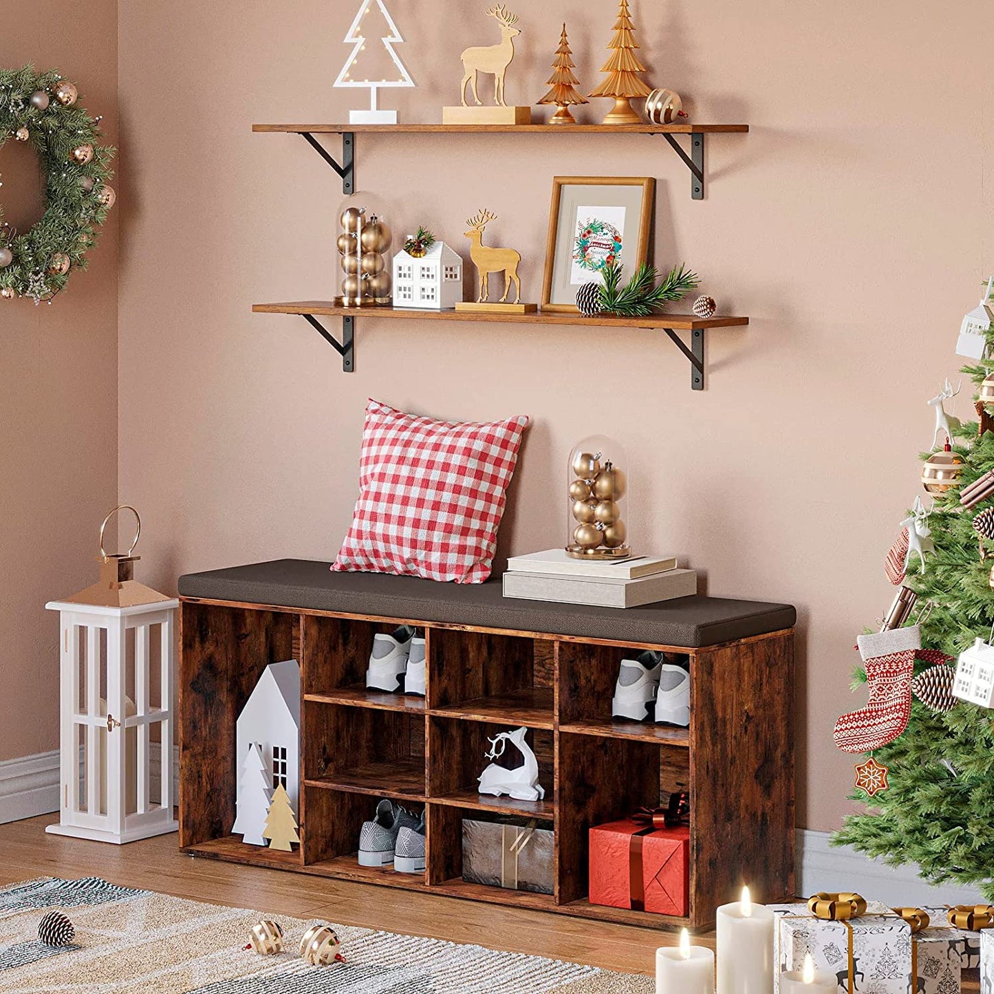 Long Wall Shelves 31.5 Inch Wall Mounted Shelves 2 Pack Easy-To-Instal