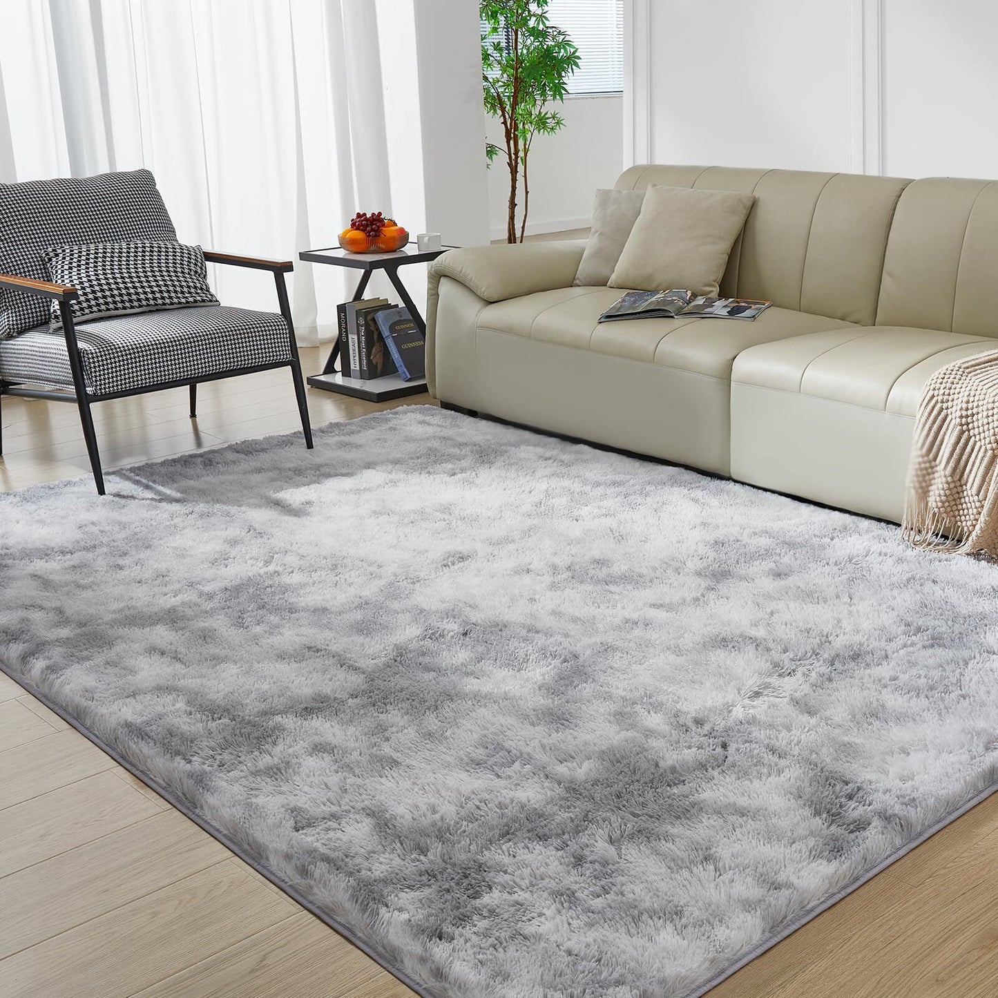 Ultra Soft Rug for Living Room, 4X6 Fluffy Shag Area Rug for Bedroom, Modern ...