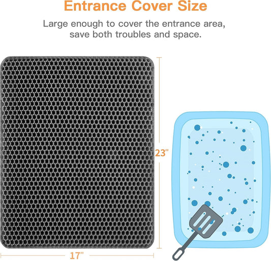 23" X 17" EVA Honeycomb CAT LITTER MAT Double Layer Non-Slip Odor-Free Box