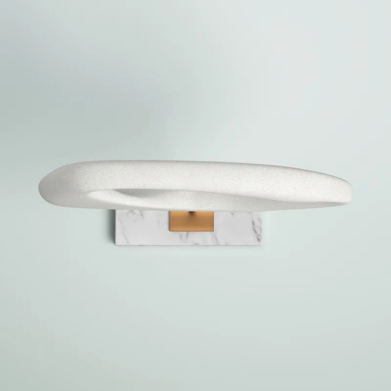 Polystone Cut-Out Abstract Decorative Sculpture with Marble Stand