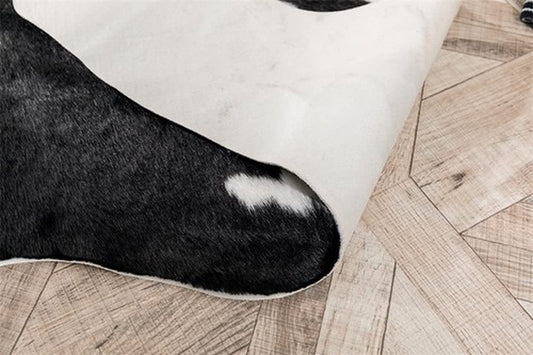 Larger Cow Print Rug Black and White Faux Hide Area Cowhide Rugs Animal Printed