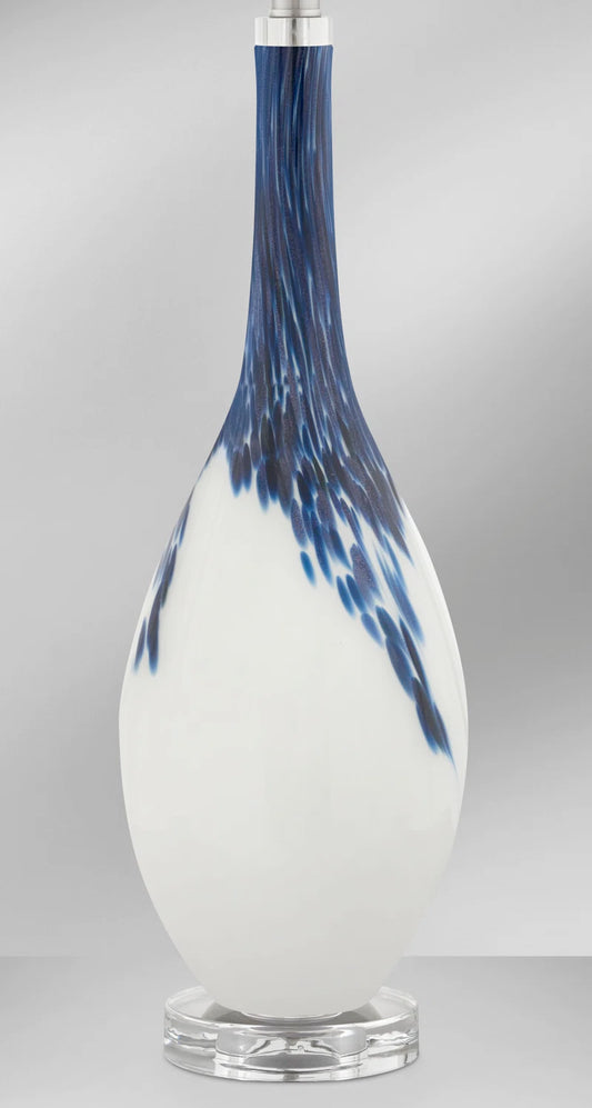 Brescia 34 In. Blue & White Glass Table Lamp