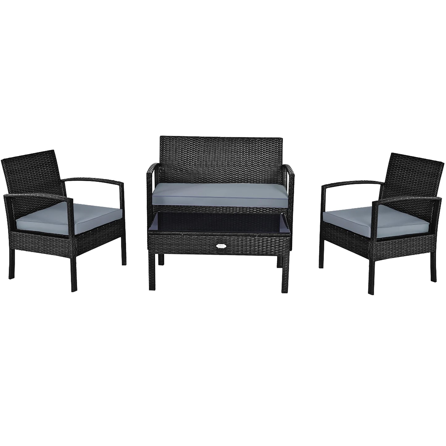 8PCS Patio Rattan Furniture Set Garden Deck
