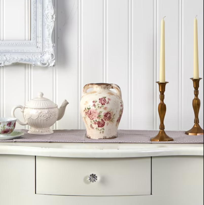 Ceramic Floral Print Vase