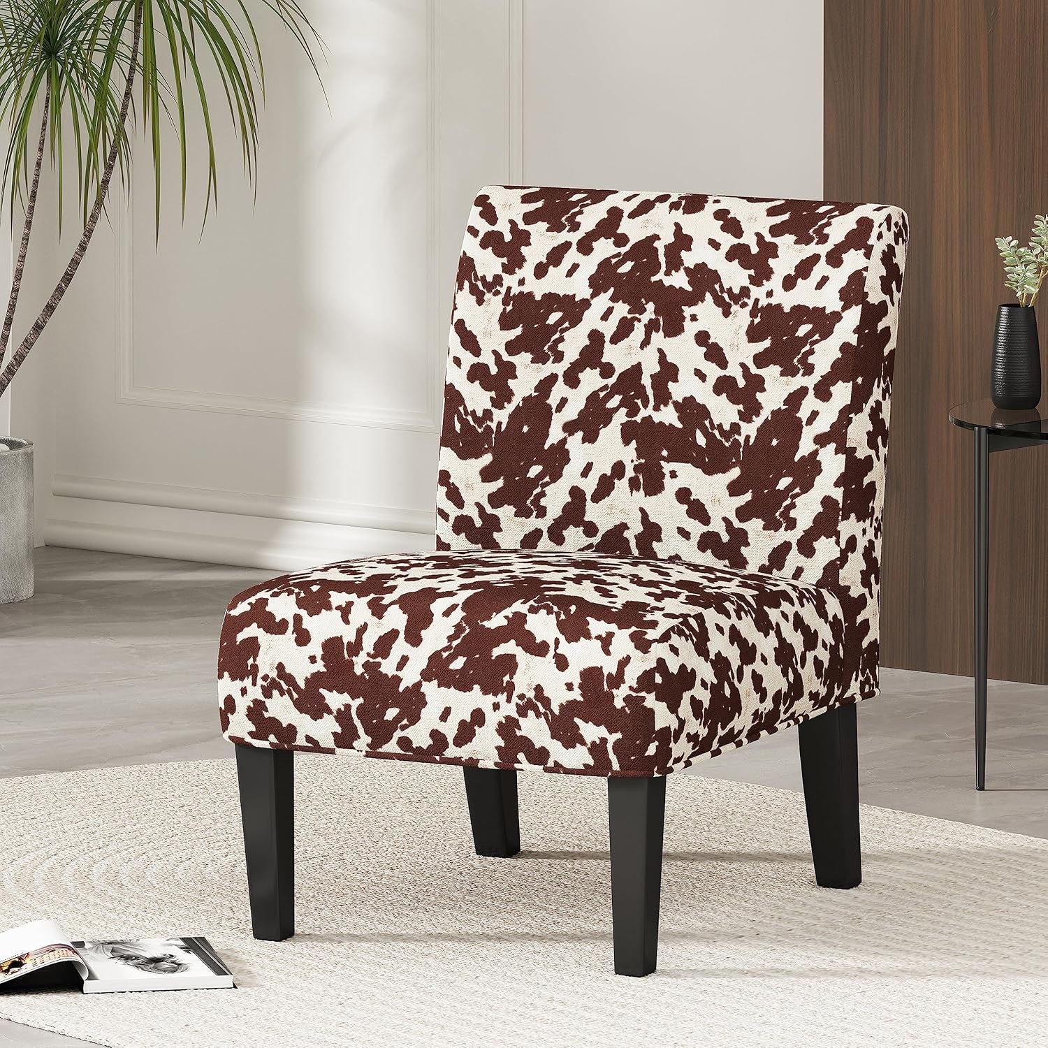Kassi Fabric Dining Chair, Milk Cow 29.5D X 22.75W X 32.5H In