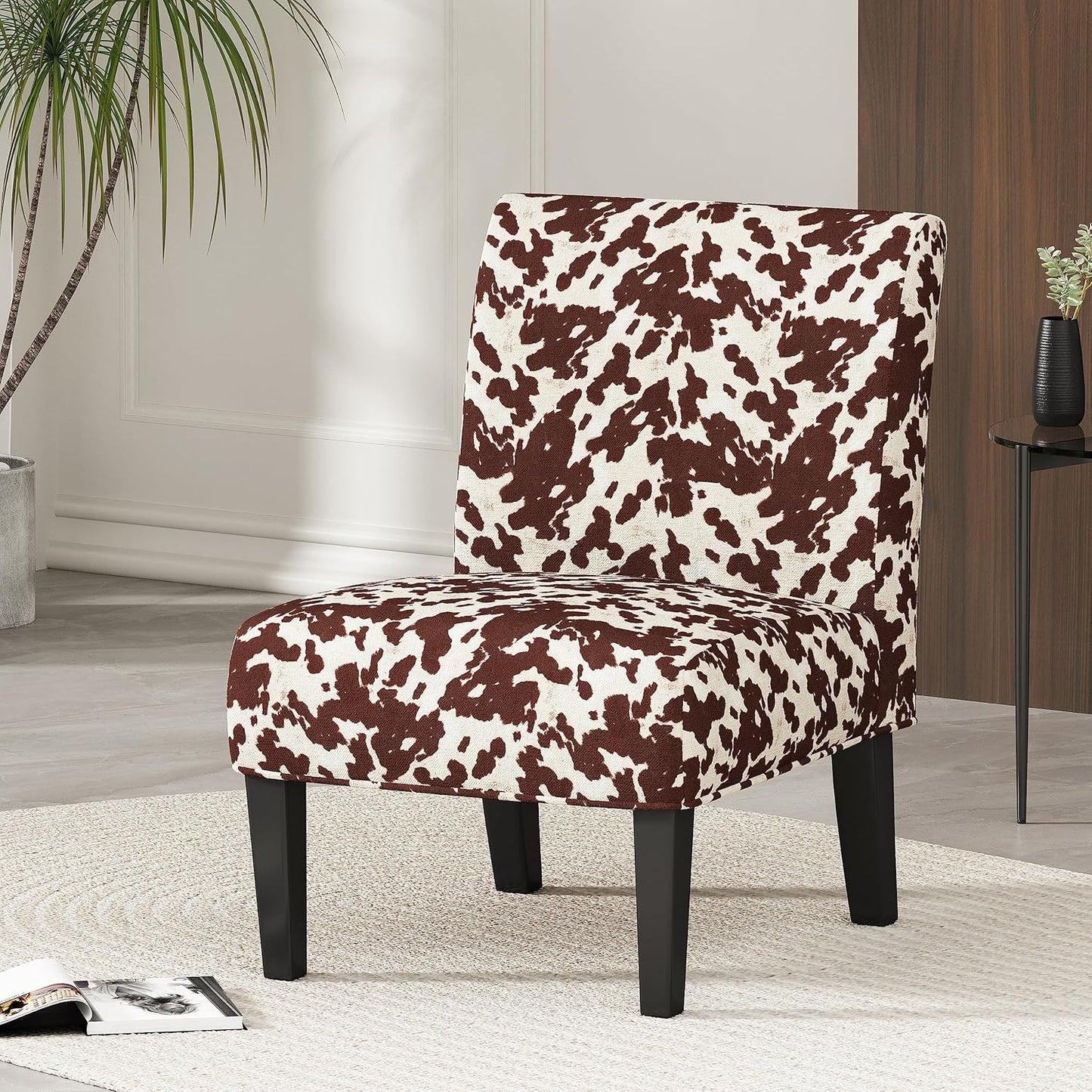 Kassi Fabric Dining Chair, Milk Cow 29.5D X 22.75W X 32.5H In