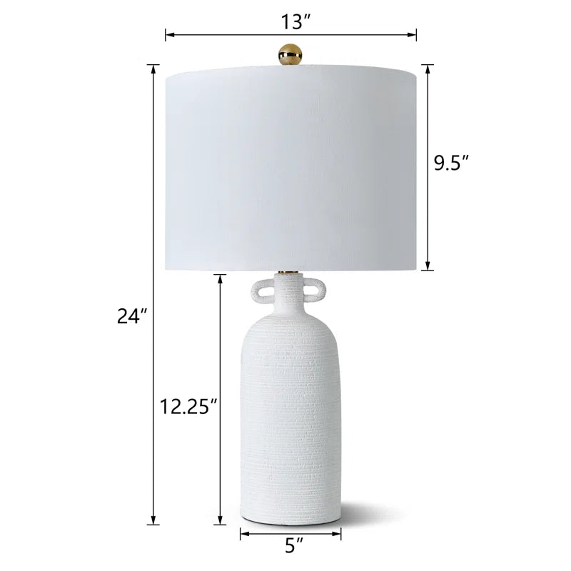 24'' White Ceramic Table Lamp (Set of 2)