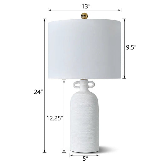 24'' White Ceramic Table Lamp (Set of 2)
