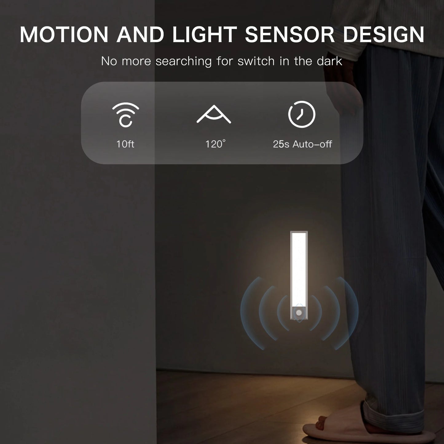 34 LED under Cabinet Lights, USB Rechargeable Closet Lighting Kit with Motion Sensor and Magnetic Strip for Wardrobe, Kitchen Wireless Lighting,2 Pack