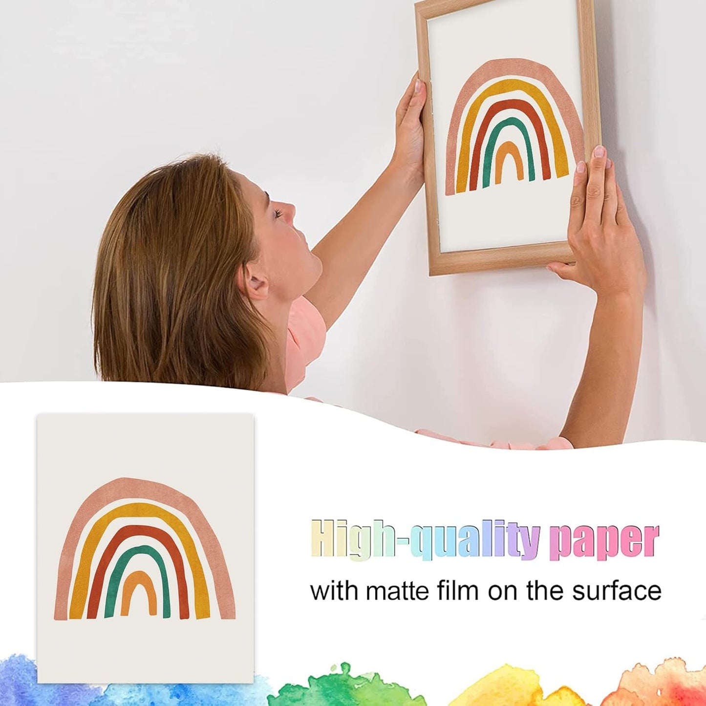 Boho Rainbow Nursery Art Set of 4 - You Are My Sunshine Wall Prints, Kids Room Decor