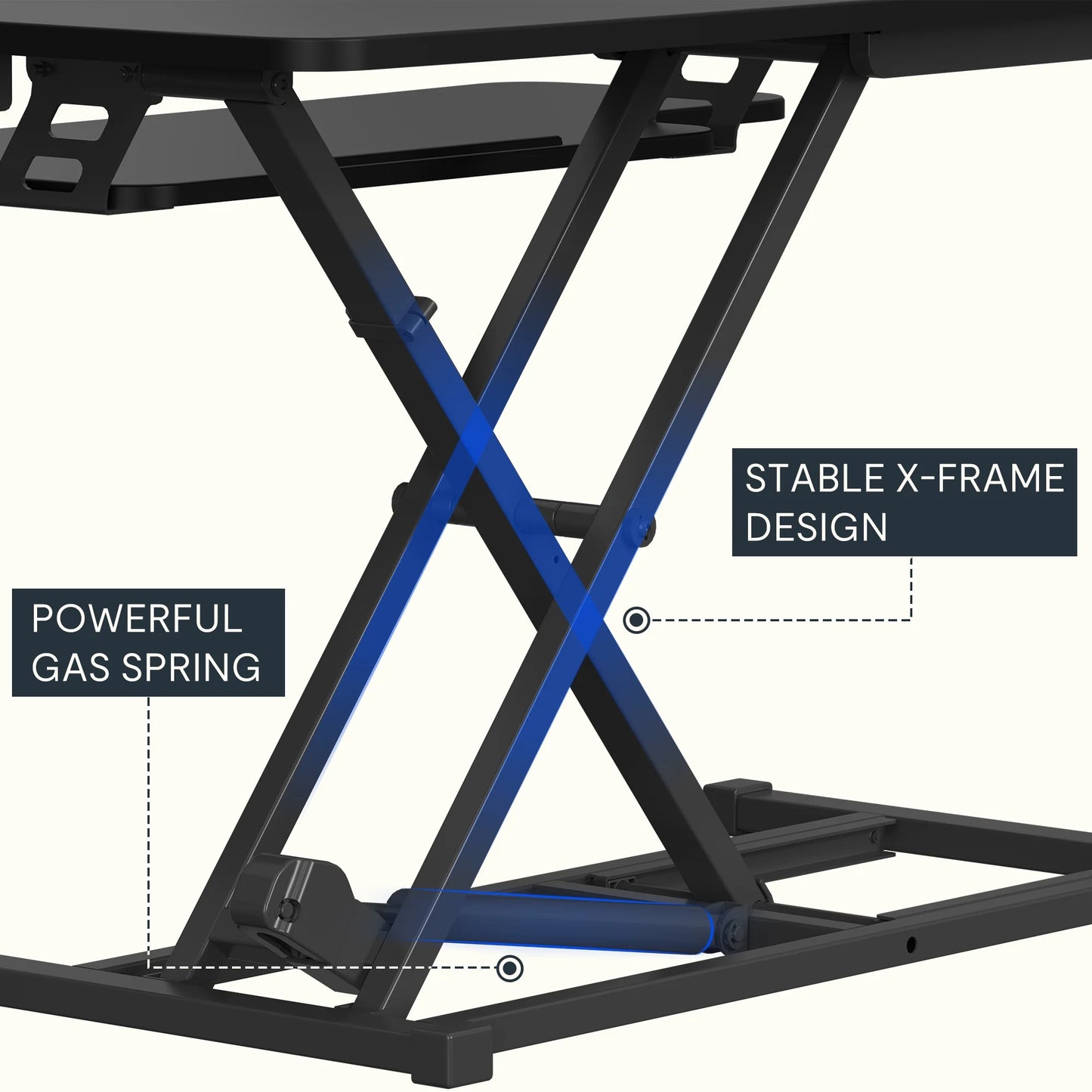 Standing Office Desk Converter, Black, 40 Inch