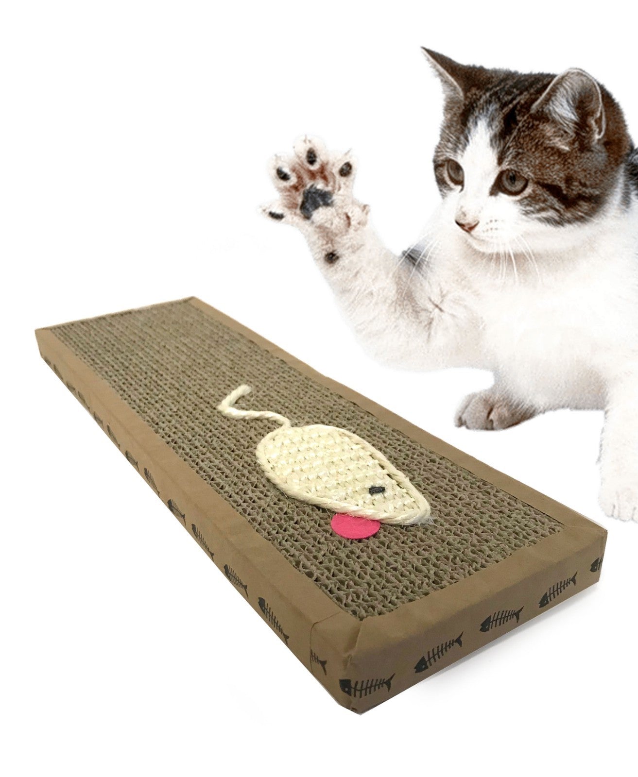 2 Pack Cat Scratching Pads with Catnip Corrugated Cardboard Scratch Board