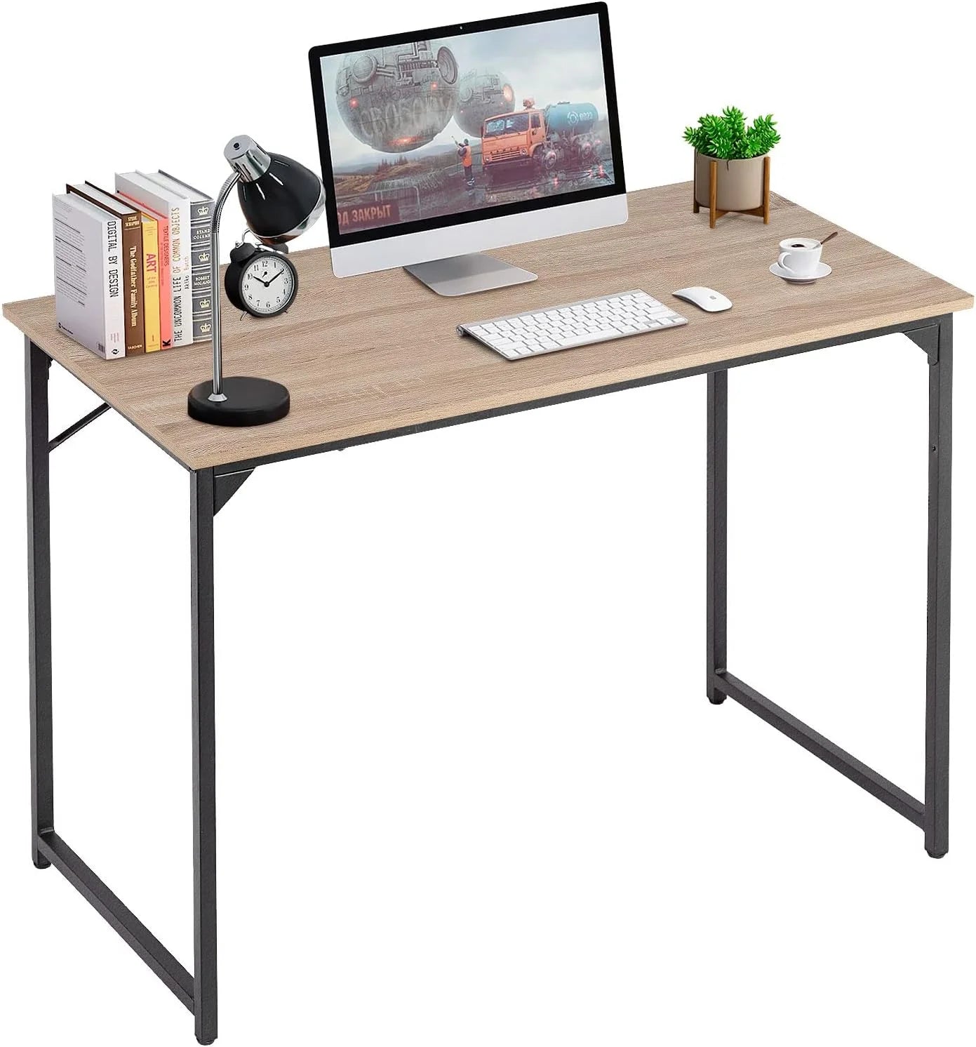 39 Inch Computer Desk,Sturdy Laptop Table for Home Office for Adults, Nature