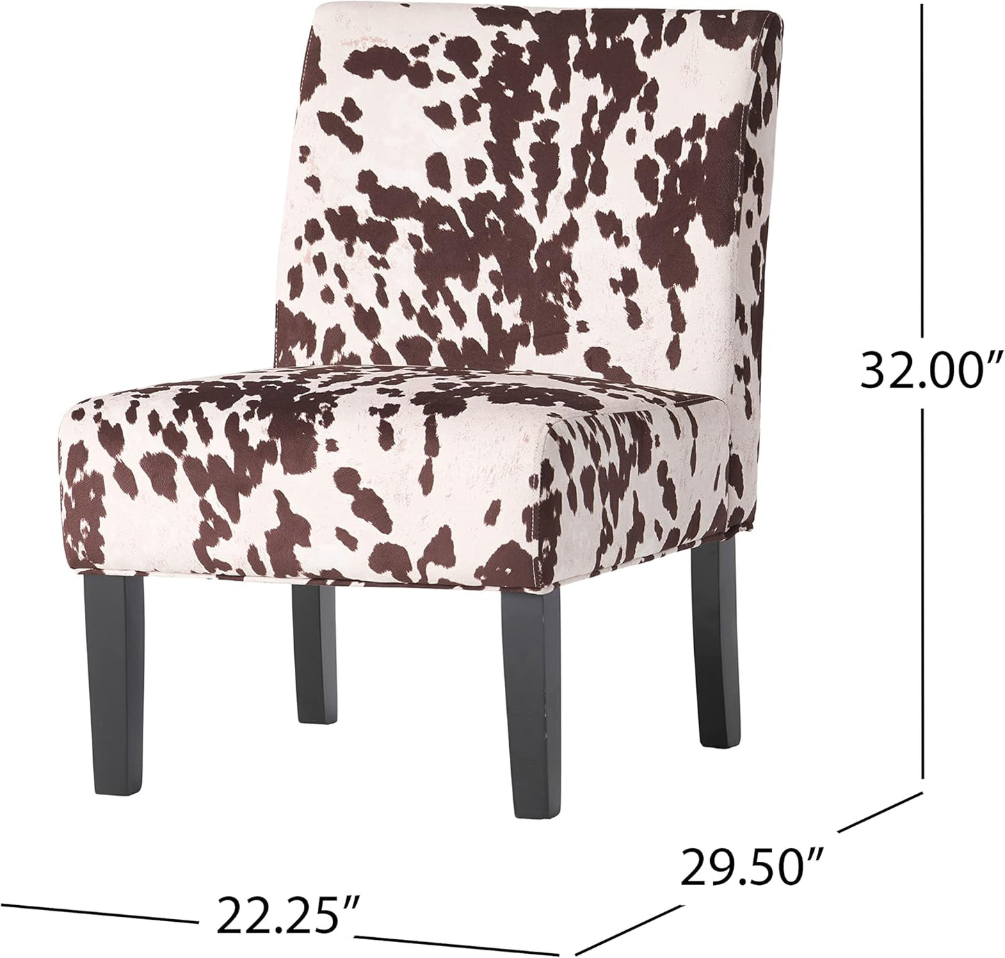 Kassi Fabric Dining Chair, Milk Cow 29.5D X 22.75W X 32.5H In
