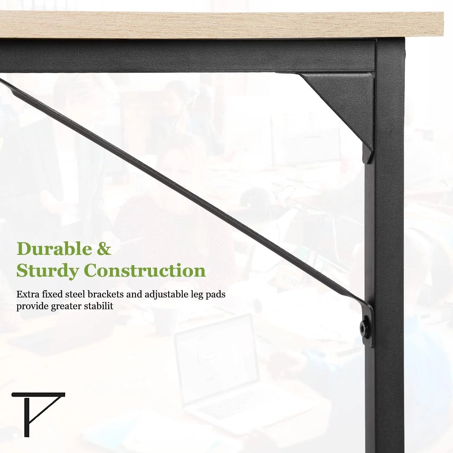 39 Inch Computer Desk,Sturdy Laptop Table for Home Office for Adults, Nature