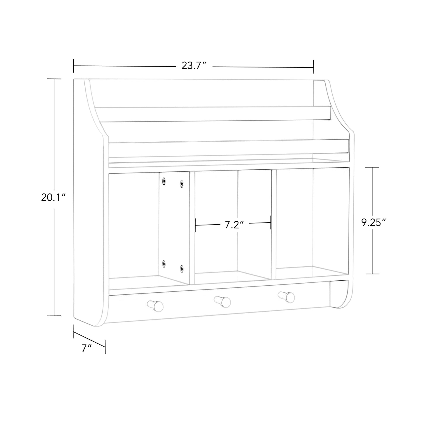 Kids Wall Mounted Bookshelf and Toy Storage Organizer for Playroom - White