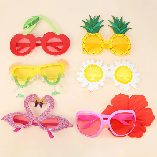 Tropical Luau Party Glasses Photo Props Set