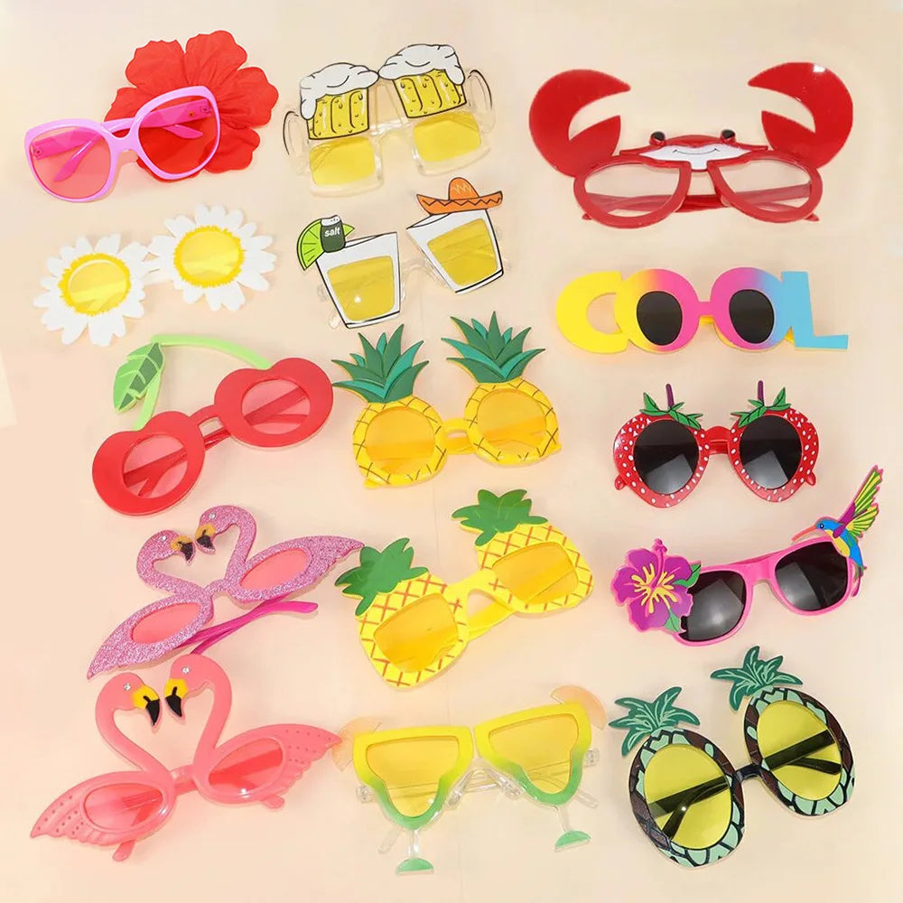 Tropical Luau Party Glasses Photo Props Set