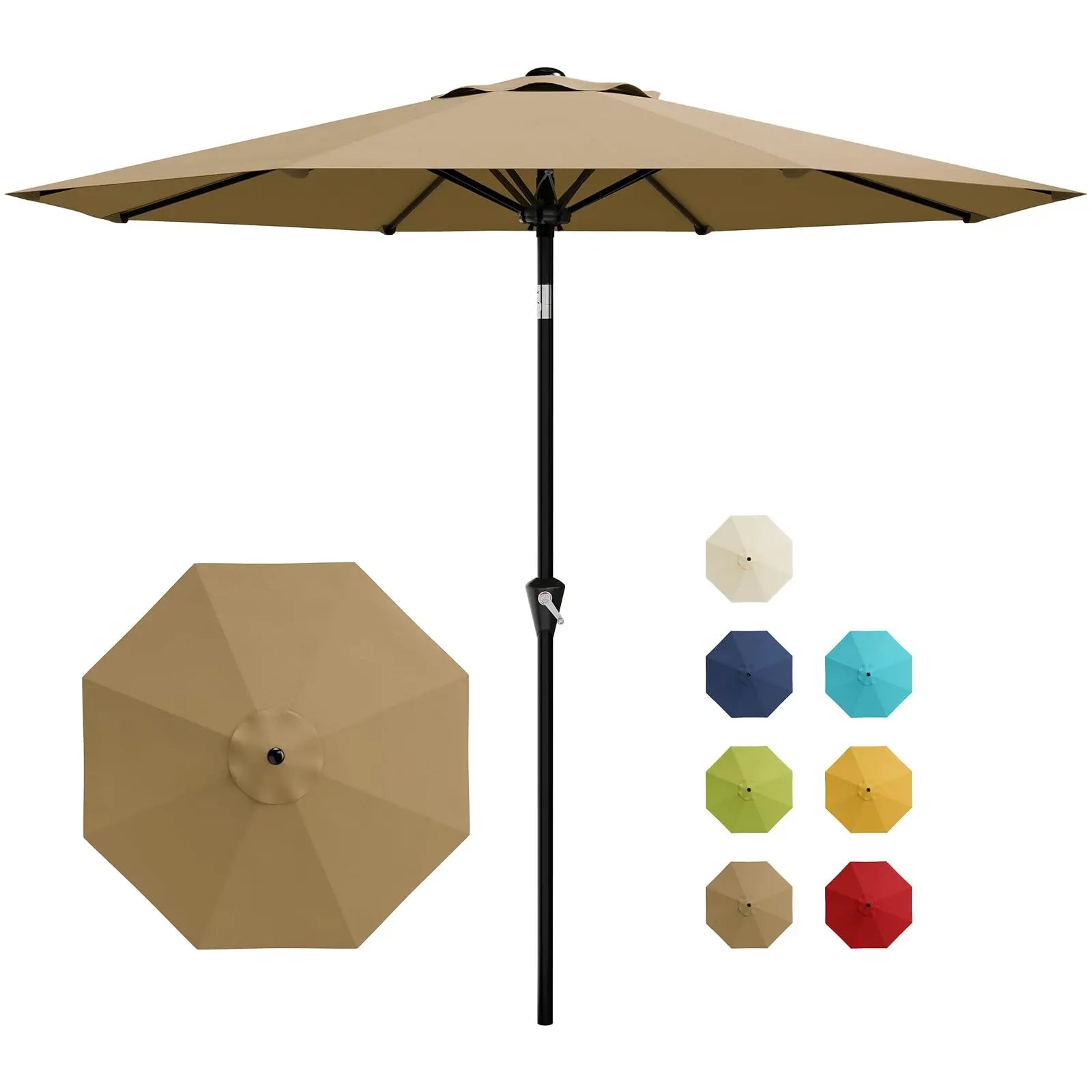 9FT Patio Market Umbrella with Crank Lift & Tilt